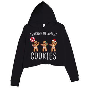 Teacher Of Smart Cookies Gingerbread Cute Christmas Crop Fleece Hoodie