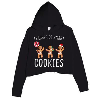 Teacher Of Smart Cookies Gingerbread Cute Christmas Crop Fleece Hoodie