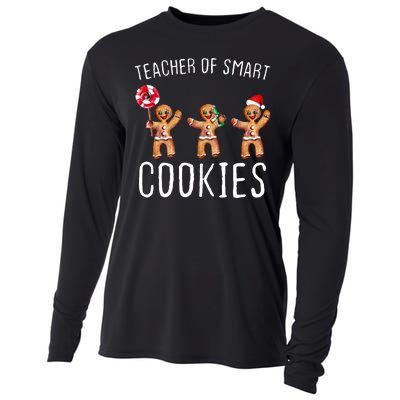 Teacher Of Smart Cookies Gingerbread Cute Christmas Cooling Performance Long Sleeve Crew