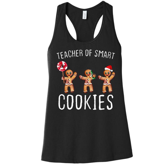 Teacher Of Smart Cookies Gingerbread Cute Christmas Women's Racerback Tank