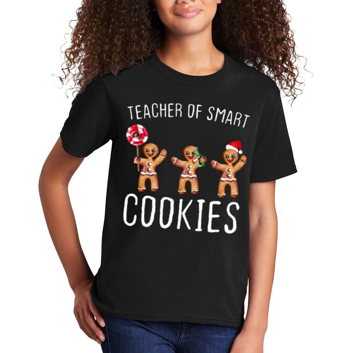 Teacher Of Smart Cookies Gingerbread Cute Christmas Kids T-Shirt