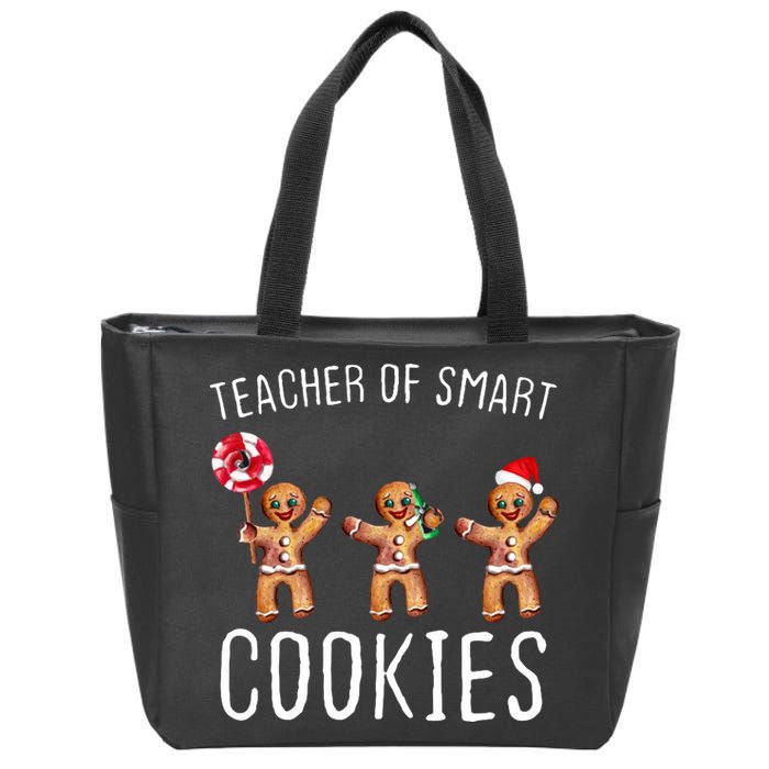 Teacher Of Smart Cookies Gingerbread Cute Christmas Zip Tote Bag