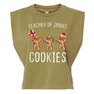 Teacher Of Smart Cookies Gingerbread Cute Christmas Garment-Dyed Women's Muscle Tee