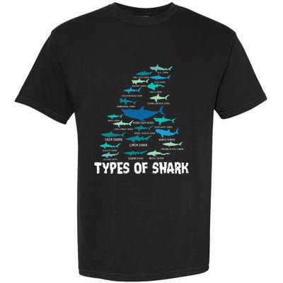 Types Of Shark Megalodon Great White Nurse Shark Garment-Dyed Heavyweight T-Shirt