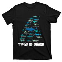 Types Of Shark Megalodon Great White Nurse Shark T-Shirt