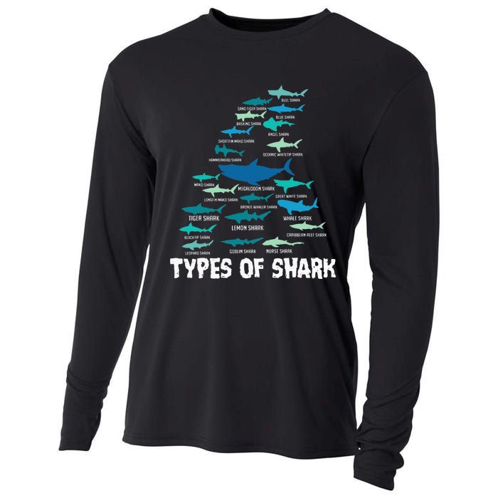 Types Of Shark Megalodon Great White Nurse Shark Cooling Performance Long Sleeve Crew