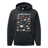 Types Of Sharks Faces Identification Birthday School Performance Fleece Hoodie