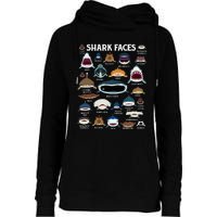 Types Of Sharks Faces Identification Birthday School Womens Funnel Neck Pullover Hood