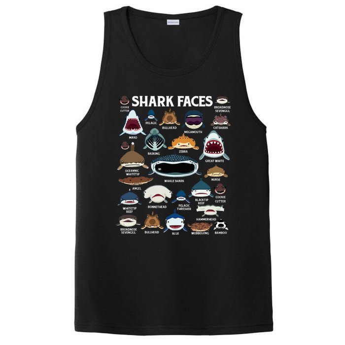 Types Of Sharks Faces Identification Birthday School PosiCharge Competitor Tank