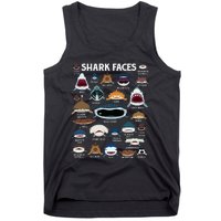 Types Of Sharks Faces Identification Birthday School Tank Top