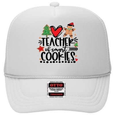 Teacher Of Smart Cookies Christmas High Crown Mesh Back Trucker Hat