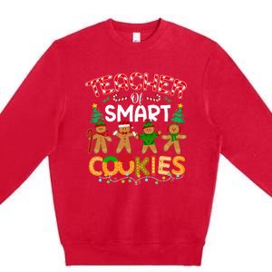 Teacher Of Smart Cookies Christmas Funny Cute Gingerbread  Premium Crewneck Sweatshirt