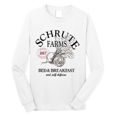 The Office Schrute Farms Large Label Long Sleeve Shirt