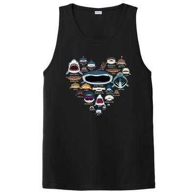 Types Of Shark Identification Shark Faces Shark Heart PosiCharge Competitor Tank