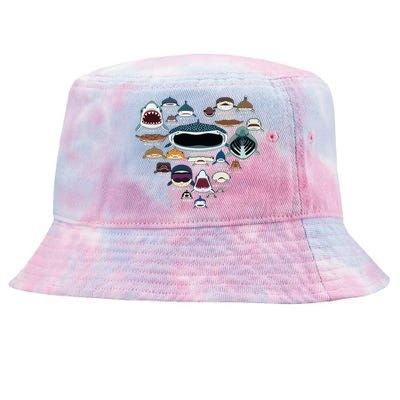 Types Of Shark Identification Shark Faces Shark Heart Tie-Dyed Bucket Hat