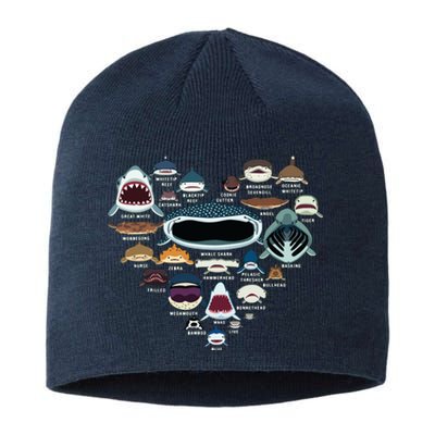 Types Of Shark Identification Shark Faces Shark Heart Sustainable Beanie