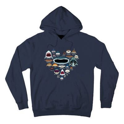 Types Of Shark Identification Shark Faces Shark Heart Tall Hoodie