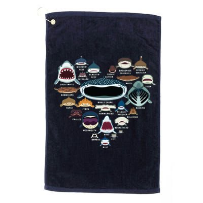 Types Of Shark Identification Shark Faces Shark Heart Platinum Collection Golf Towel