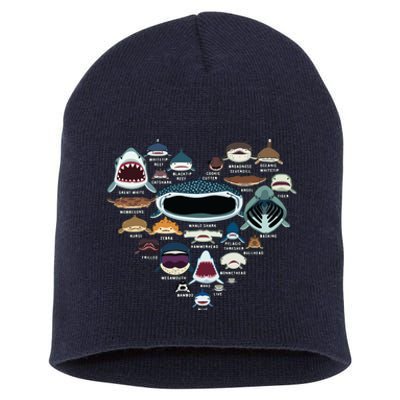 Types Of Shark Identification Shark Faces Shark Heart Short Acrylic Beanie