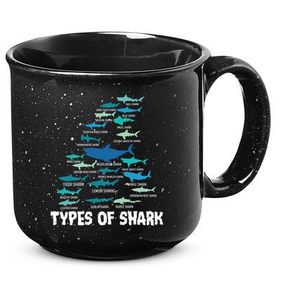 Types Of Shark Megalodon Great White Nurse Shark 15oz Campfire Ceramic Mug