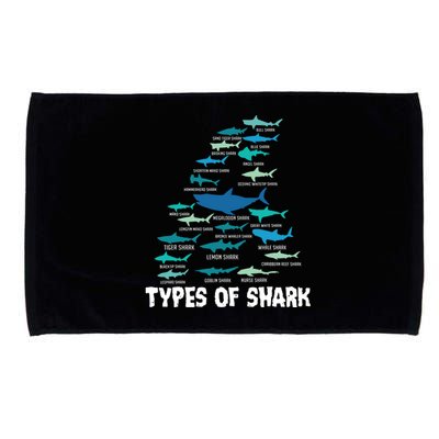 Types Of Shark Megalodon Great White Nurse Shark Microfiber Hand Towel