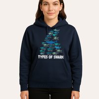 Types Of Shark Megalodon Great White Nurse Shark Hoodie