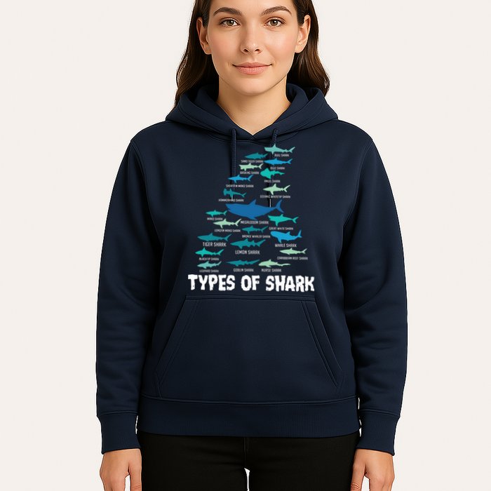 Types Of Shark Megalodon Great White Nurse Shark Hoodie