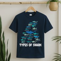 Types Of Shark Megalodon Great White Nurse Shark T-Shirt