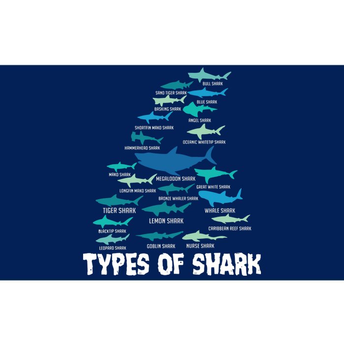 Types Of Shark Megalodon Great White Nurse Shark Bumper Sticker