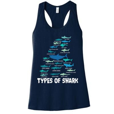 Types Of Shark Megalodon Great White Nurse Shark Womens Tank Top