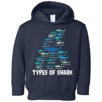 Types Of Shark Megalodon Great White Nurse Shark Toddler Hoodie