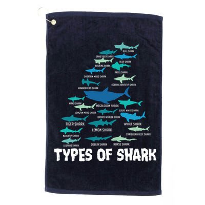 Types Of Shark Megalodon Great White Nurse Shark Golf Towel