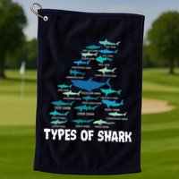 Types Of Shark Megalodon Great White Nurse Shark Golf Towel