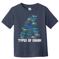 Types Of Shark Megalodon Great White Nurse Shark Toddler T-Shirt