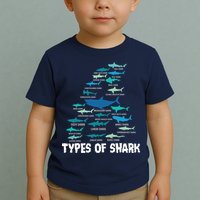 Types Of Shark Megalodon Great White Nurse Shark Toddler T-Shirt