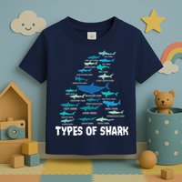 Types Of Shark Megalodon Great White Nurse Shark Toddler T-Shirt