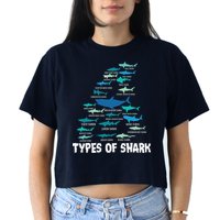 Types Of Shark Megalodon Great White Nurse Shark Crop Top