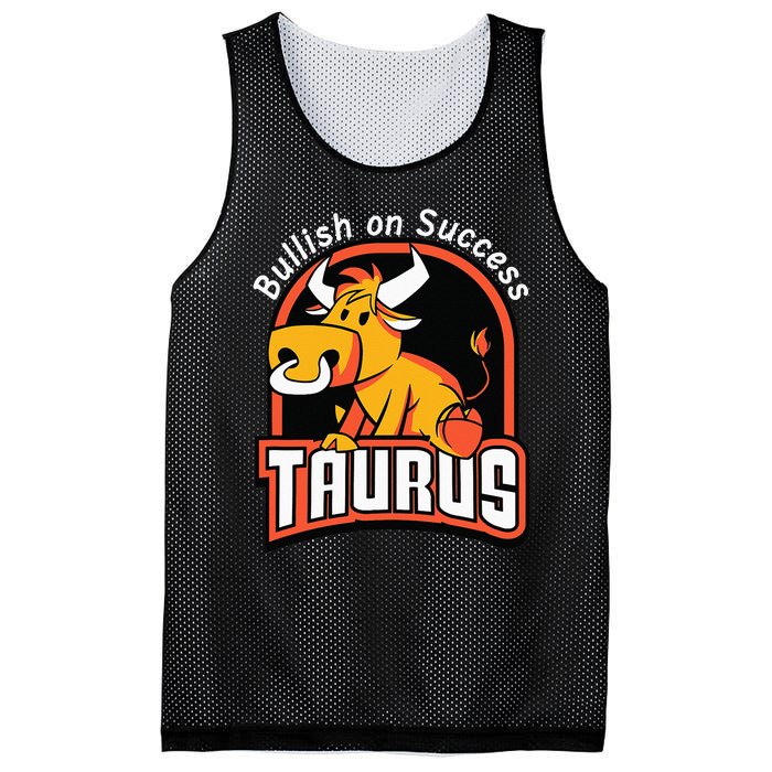 Taurusbullish on success funny affirmation horoscope sign Mesh Reversible Basketball Jersey Tank