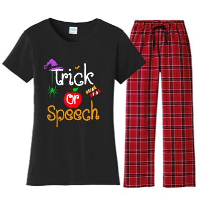 Tricks Or Speech Languages Teacher Halloween Costume Women's Flannel Pajama Set