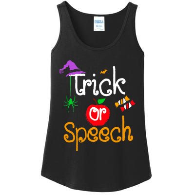 Tricks Or Speech Languages Teacher Halloween Costume Ladies Essential Tank