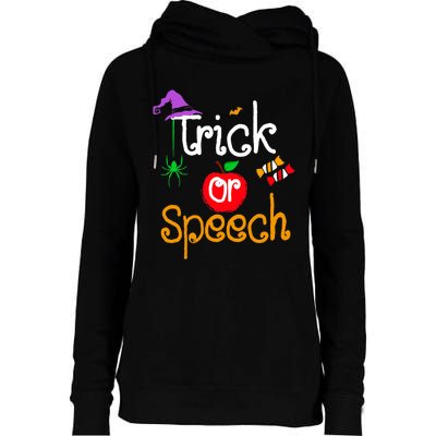 Tricks Or Speech Languages Teacher Halloween Costume Womens Funnel Neck Pullover Hood