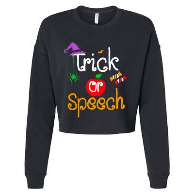 Tricks Or Speech Languages Teacher Halloween Costume Cropped Pullover Crew