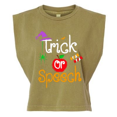 Tricks Or Speech Languages Teacher Halloween Costume Garment-Dyed Women's Muscle Tee