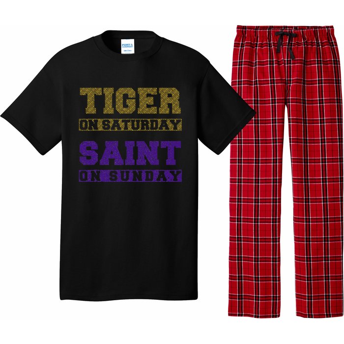 Tiger On Saturday Saint On Sunday Pajama Set