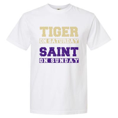 Tiger On Saturday Saint On Sunday Garment-Dyed Heavyweight T-Shirt