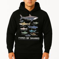 Types of Shark Megalodon Great White Nurse Shark Hoodie