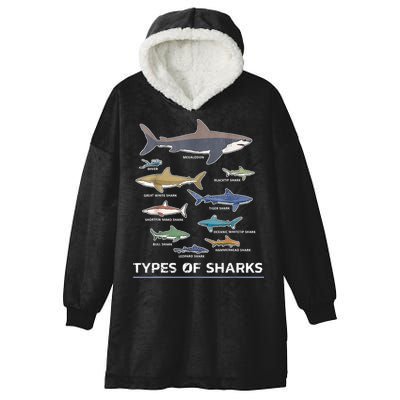 Types of Shark Megalodon Great White Nurse Shark Hooded Wearable Blanket