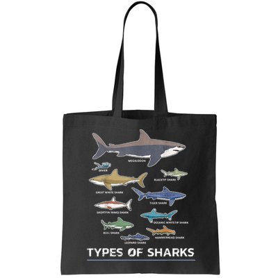 Types of Shark Megalodon Great White Nurse Shark Bag