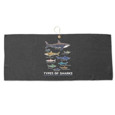 Types of Shark Megalodon Great White Nurse Shark Large Microfiber Waffle Golf Towel