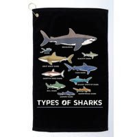Types of Shark Megalodon Great White Nurse Shark Golf Towel
